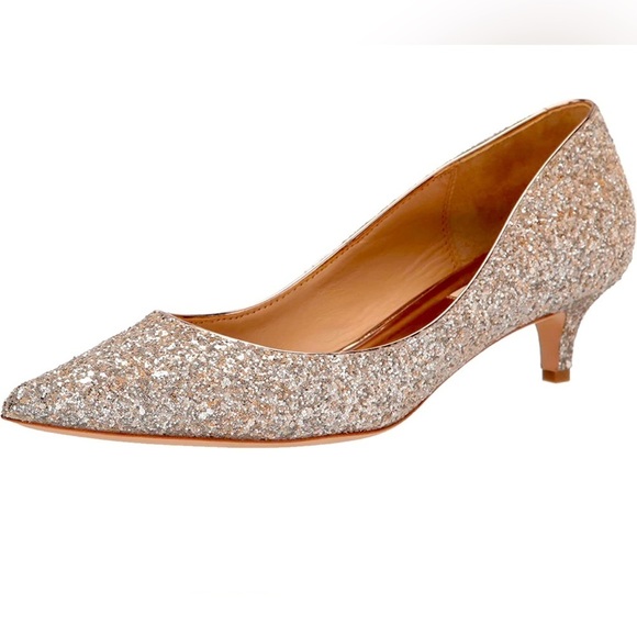 Badgley Mischka Heels glitter champagne size 6 EUC - Picture 1 of 13